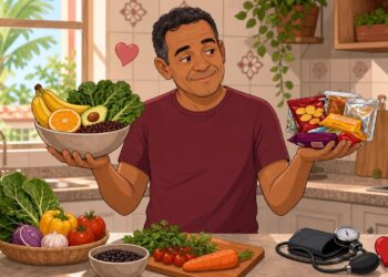 A pressão alta crônica nos adultos não se deve apenas ao excesso de sal na dieta, mas sim ao baixo consumo diário de potássio essencial que equilibra o sódio dentro das células do corpo humano