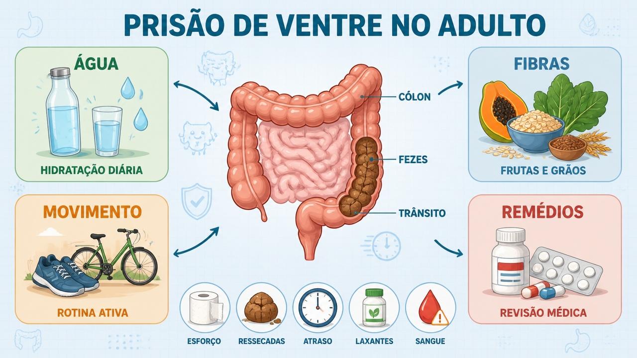 Infográfico reúne pilares do trânsito intestinal saudável além do consumo de fibras.