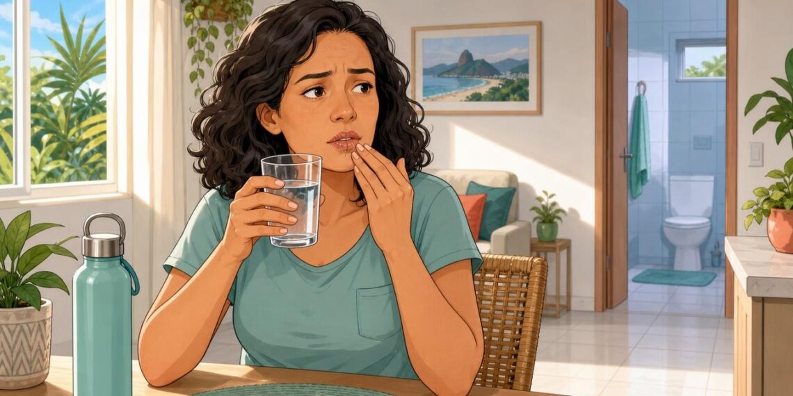 A sede excessiva e a boca seca constante durante o dia não se devem apenas ao calor, mas sim na maioria a alterações precoces nos níveis de glicose no sangue
