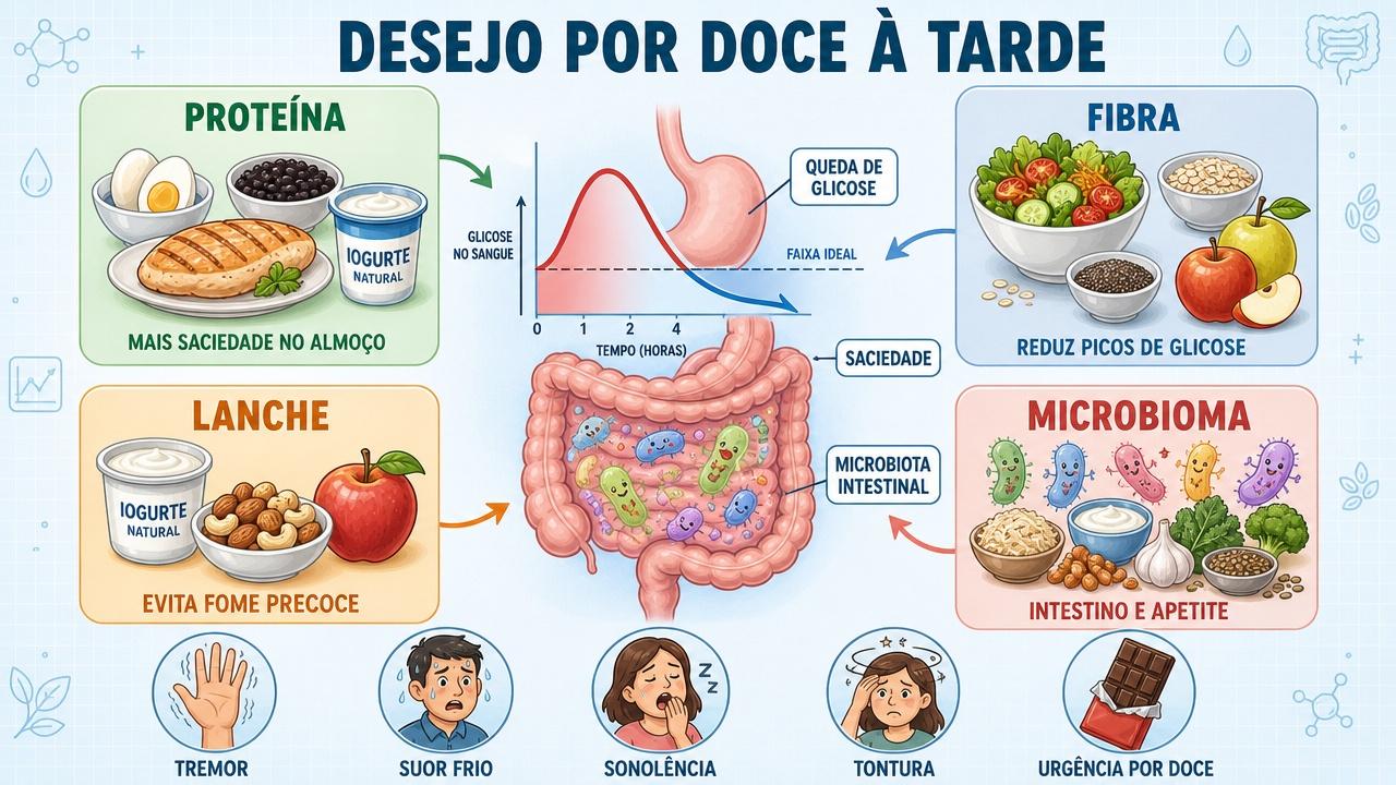 Proteína, fibra, lanche planejado e microbioma ajudam a controlar a fome.