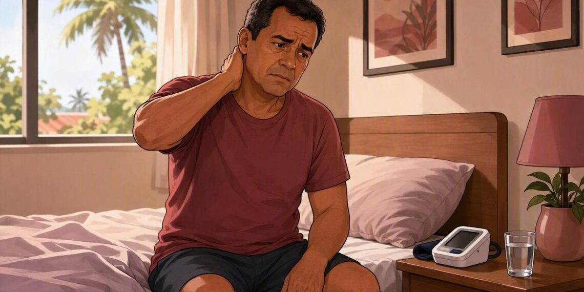 Acordar com dor de cabeça na nuca e sensação de peso atrás dos olhos com frequência pode ser um dos primeiros sinais de pressão arterial descompensada