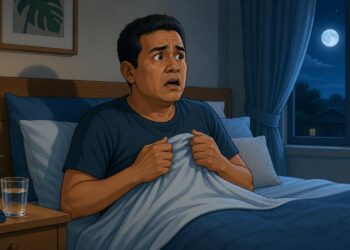 Acordar com o coração acelerado e sensação de sufoco durante a madrugada pode ser um dos primeiros sinais de apneia ou de queda de glicose no sono