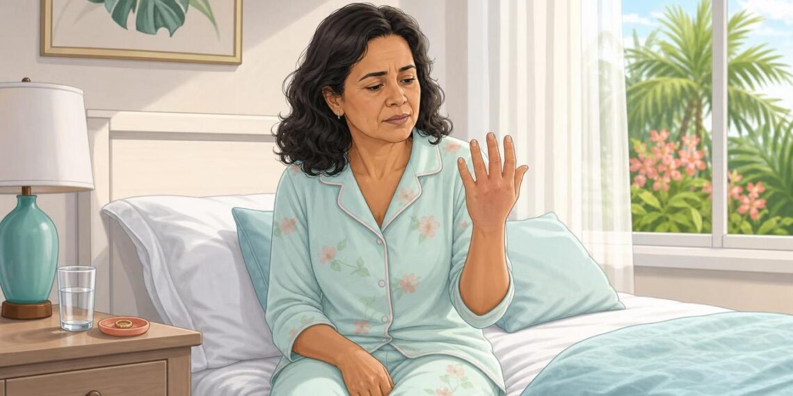 Acordar com os dedos inchados e rigidez nas mãos com frequência pode ser um dos primeiros sinais de retenção de líquidos ou alteração nas articulações
