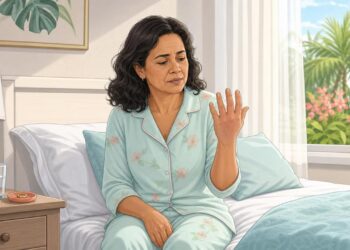 Acordar com os dedos inchados e rigidez nas mãos com frequência pode ser um dos primeiros sinais de retenção de líquidos ou alteração nas articulações