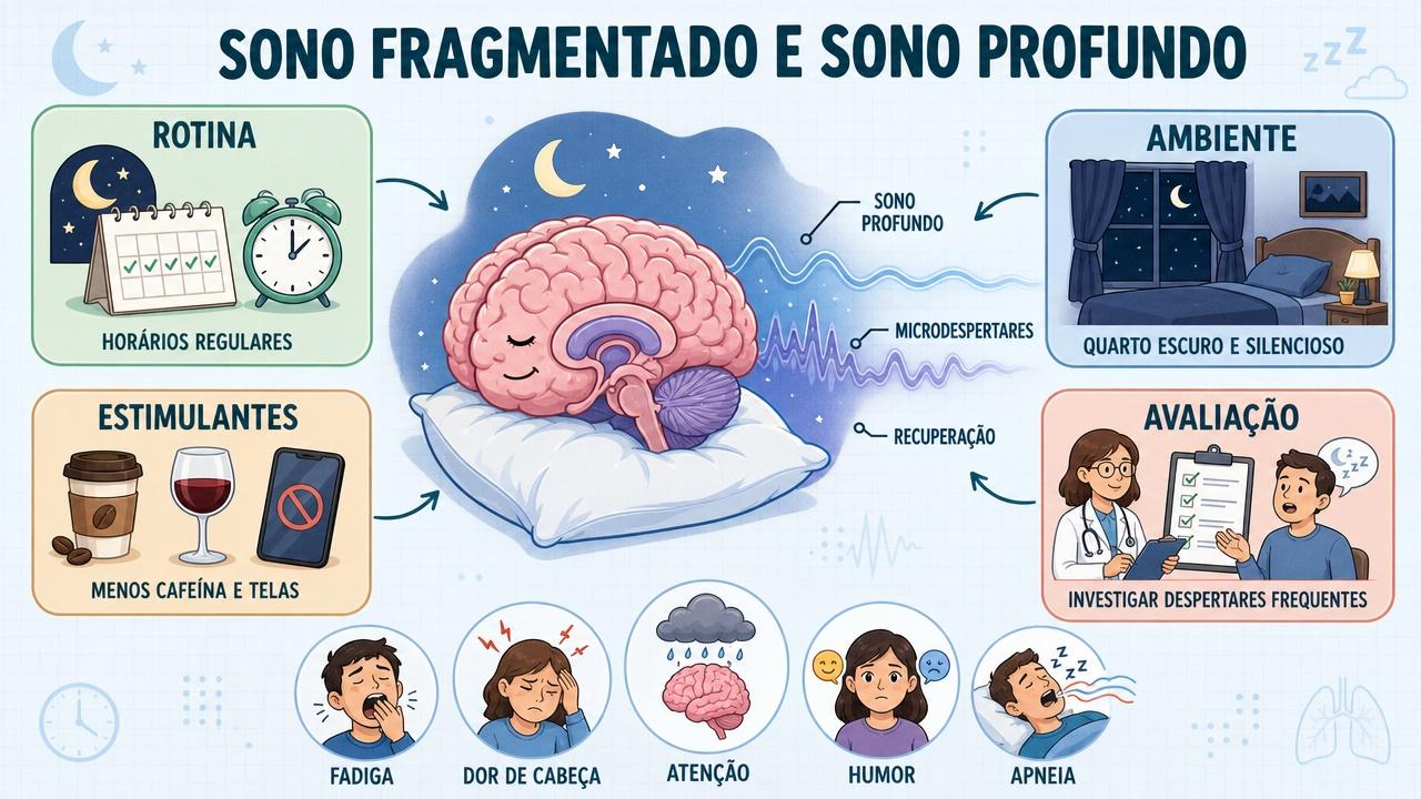 Rotina, ambiente, menos estimulantes e avaliação ajudam a proteger o sono profundo.