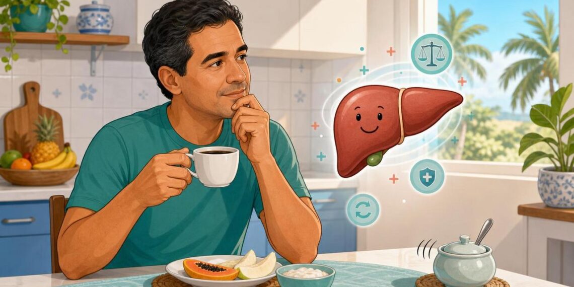 Café e fígado gorduroso: o que um novo estudo científico investigou sobre enzimas hepáticas elevadas em pessoas com MASLD