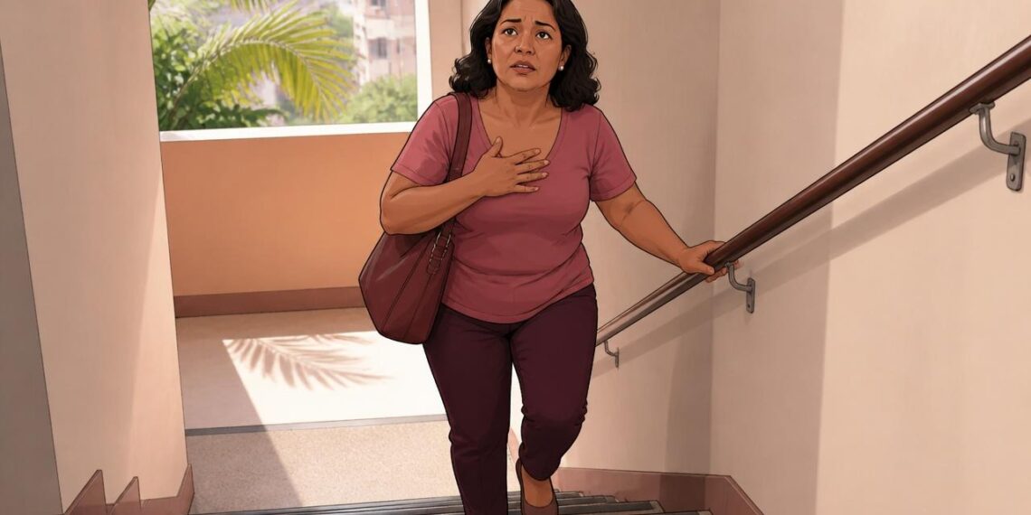 Cansaço súbito, falta de ar e aperto no peito em esforços leves nem sempre é ansiedade: podem ser sinais precoces de cardiopatia que exigem avaliação
