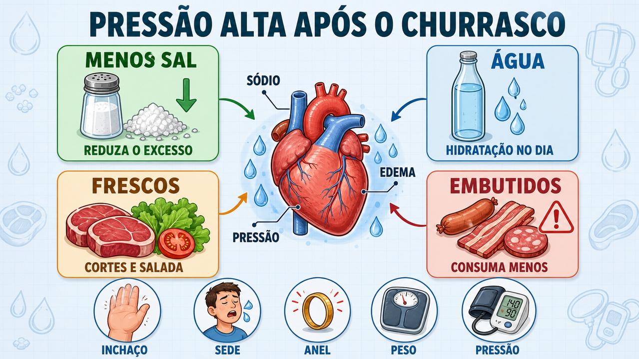 Menos sal, mais água e menos embutidos reduzem o impacto do churrasco.
