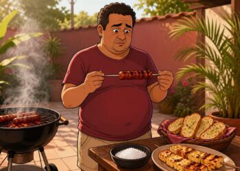 Churrasco no fim de semana e pressão alta na segunda-feira: a relação entre carne, sal e retenção de líquido que passa despercebida