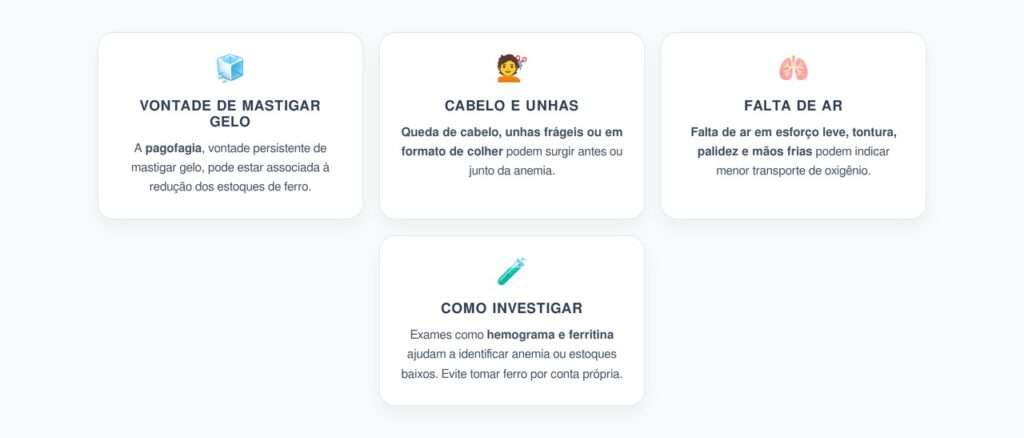 Deficiência de Ferro: Sinais Além do Cansaço que Merecem Atenção