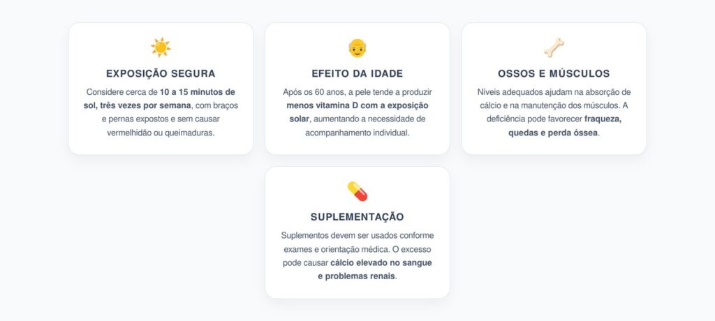 Vitamina D Após os 60: Como Tomar Sol com Segurança e Evitar a Deficiência
