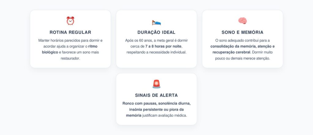 Sono Após os 60: Horários, Memória e Sinais que Merecem Atenção
