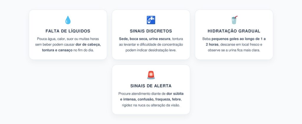 Dor de Cabeça no Fim do Dia: Sinais de Desidratação Leve