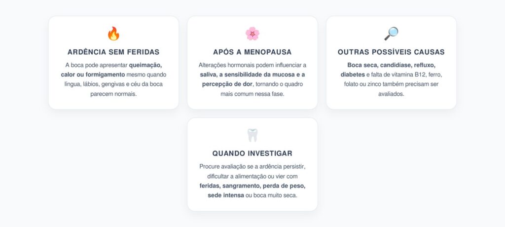Boca Ardendo Após a Menopausa: Causas que Precisam Ser Investigadas