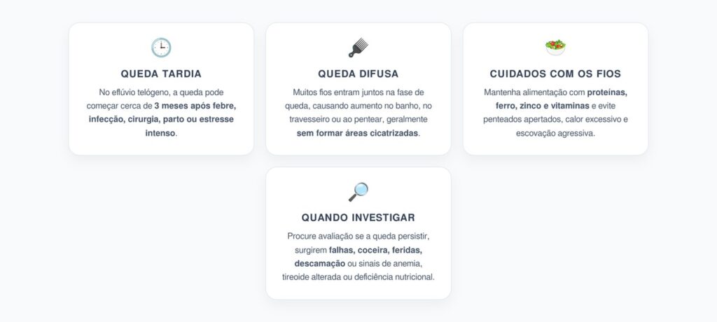 Queda de Cabelo Meses Depois: Sinais de Eflúvio Telógeno