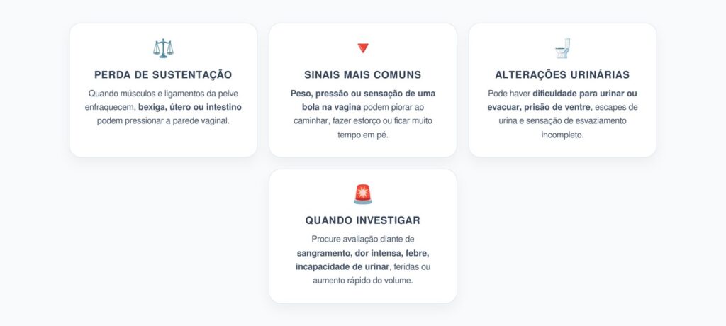 Peso ou Bola na Vagina: Sinais de Prolapso dos Órgãos Pélvicos
