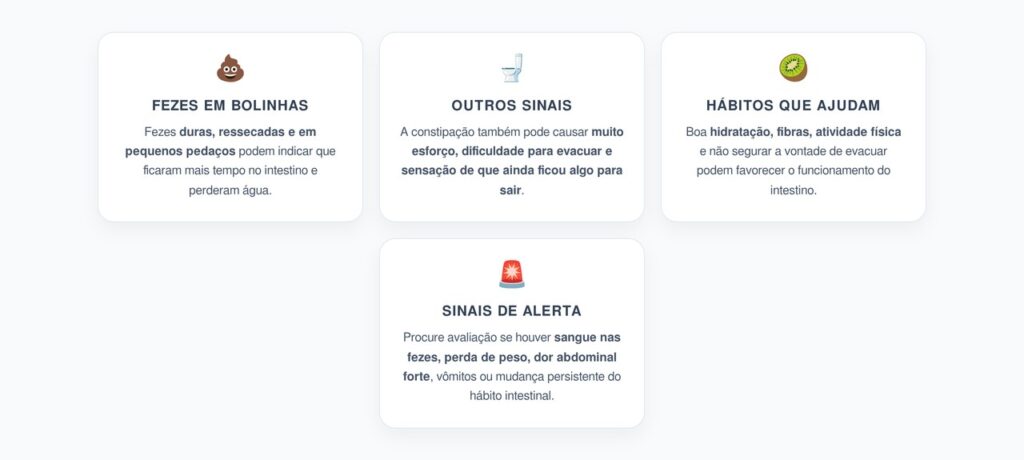 Prisão de Ventre: Fezes em Bolinhas, Esforço e Sensação de Evacuação Incompleta