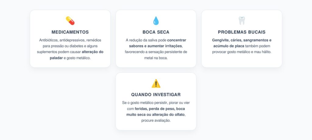 Gosto Metálico na Boca: 4 Causas Comuns que Merecem Atenção