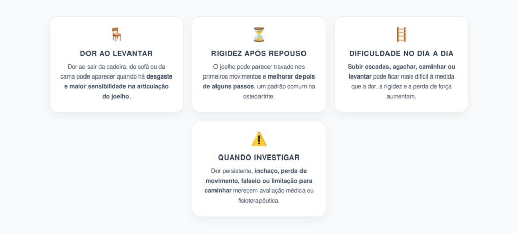 Dor no Joelho ao Levantar: 4 Sinais de Possível Artrose