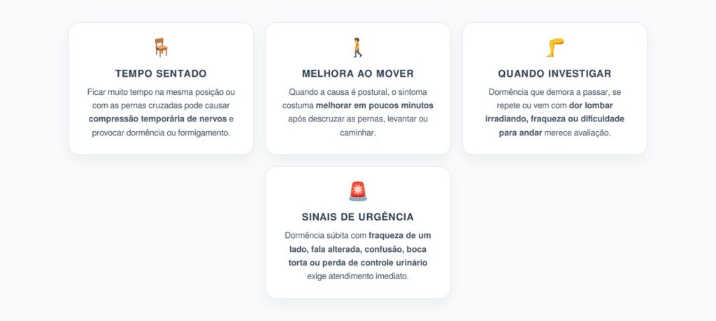 Perna Dormente e Formigando: 4 Sinais para Saber Quando se Preocupar