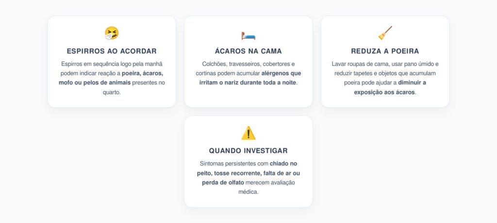 Espirros ao Acordar e Nariz Entupido: 4 Sinais de Rinite no Quarto