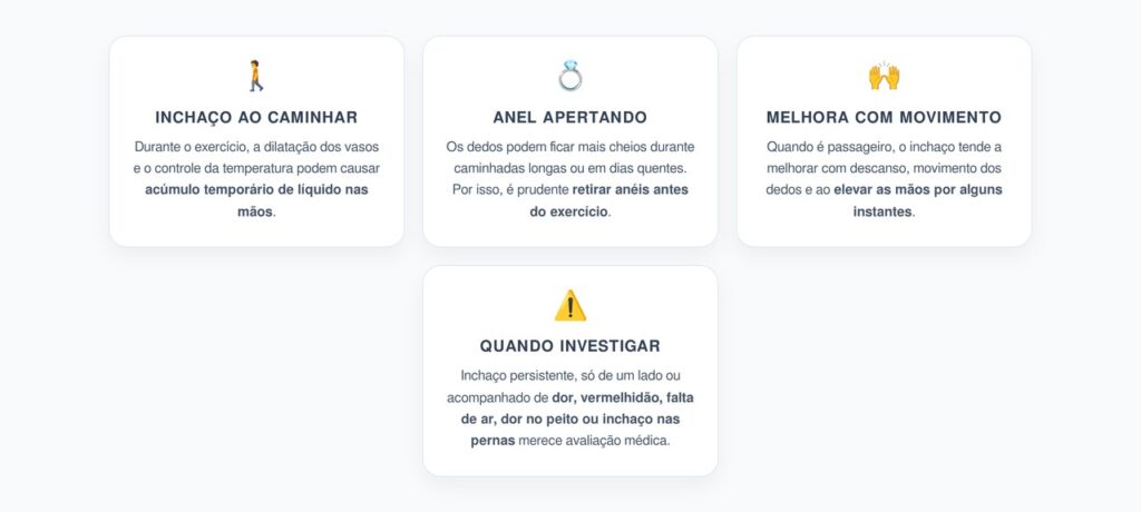 Mãos Inchadas na Caminhada: 4 Sinais para Entender Quando é Normal
