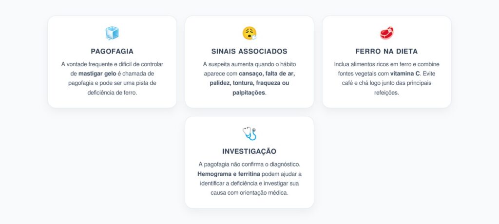 Mastigar Gelo com Cansaço e Falta de Ar: Sinais de Falta de Ferro