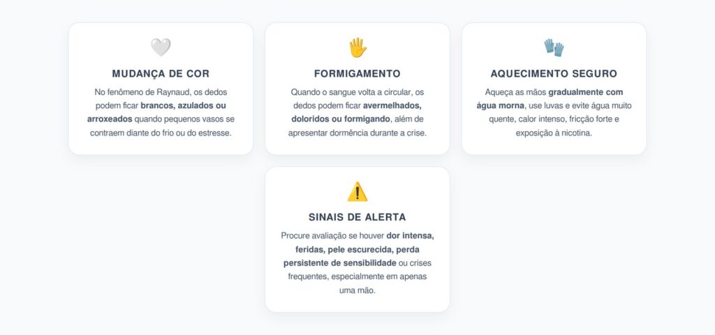 Dedos Brancos ou Azulados no Frio: Sinais do Fenômeno de Raynaud