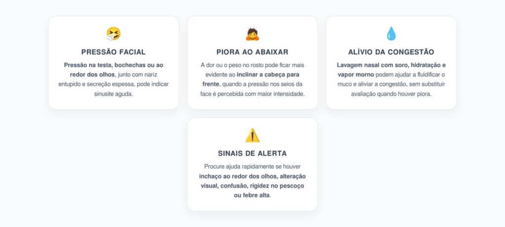 Nariz Entupido e Pressão no Rosto ao Abaixar: Sinais de Sinusite