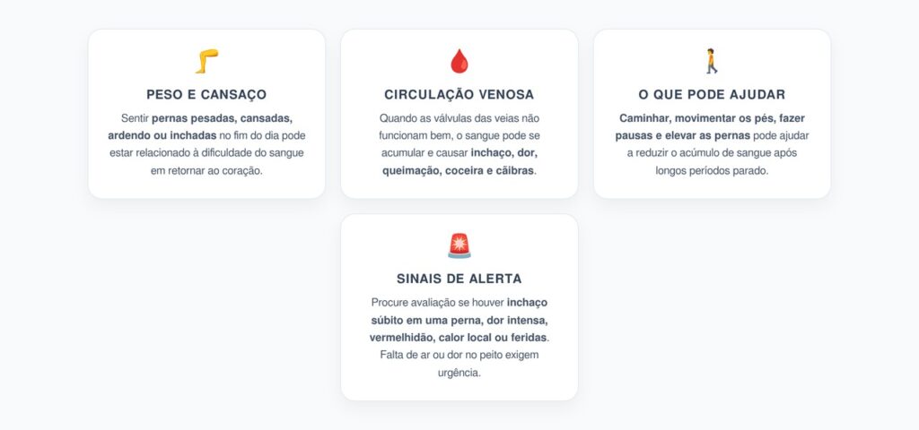 Pernas Pesadas e Ardendo: Sinais de Problemas nas Veias Mesmo Sem Varizes Grandes