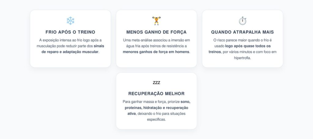 Banho Gelado Após a Musculação: Quando Pode Reduzir Ganhos de Força e Massa Muscular