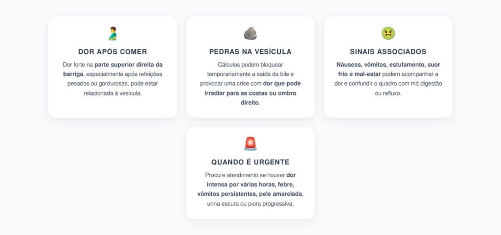 Dor do Lado Direito Após Comer: Quando a Vesícula Pode Estar por Trás da Crise