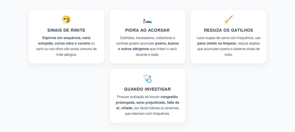 Espirros ao Acordar e Nariz Entupido: Sinais de Rinite Alérgica em Vez de Gripe