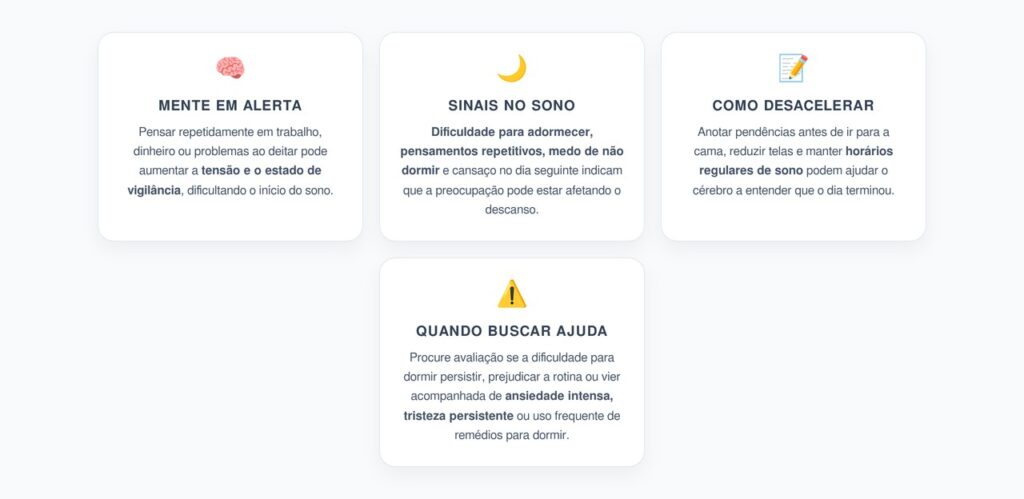 Pensamentos ao Deitar: Como a Preocupação Pode Atrasar o Sono