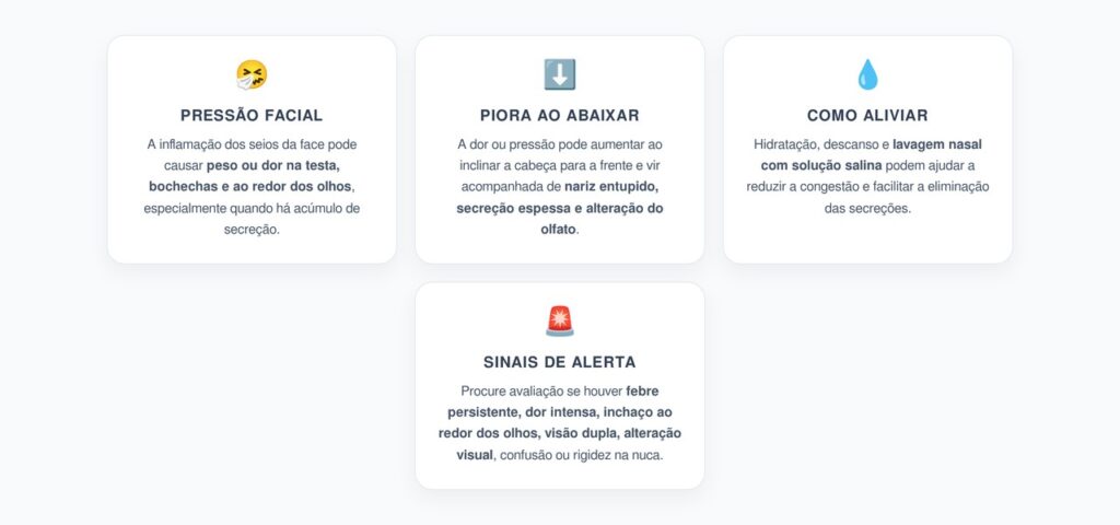 Pressão no Rosto ao Abaixar a Cabeça: Quando Pode Ser Sinusite