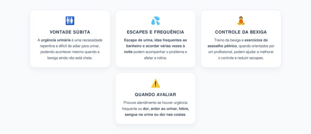 Urgência Urinária: Quando a Vontade Súbita e os Escapes Merecem Atenção