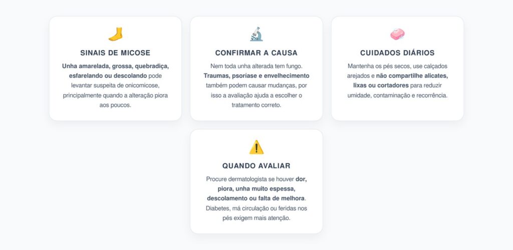Unha Grossa, Amarelada e Esfarelando: Sinais de Micose e Quando Tratar