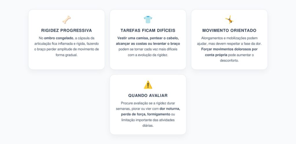 Ombro Congelado: Rigidez Progressiva Pode Dificultar Vestir a Roupa e Pentear o Cabelo