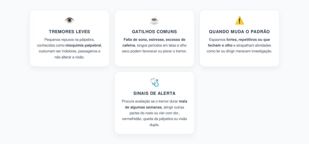 Pálpebra Tremendo: Causas Comuns e Sinais de Que Vale Investigar
