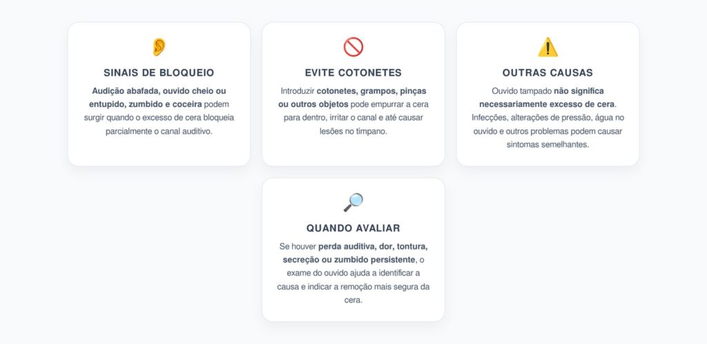 Ouvido Tampado e Audição Abafada: Sinais de Excesso de Cera no Ouvido