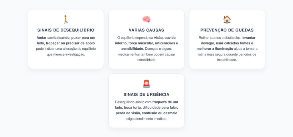 Perda de Equilíbrio e Cambaleio: Sinais de que Não é Apenas a Idade