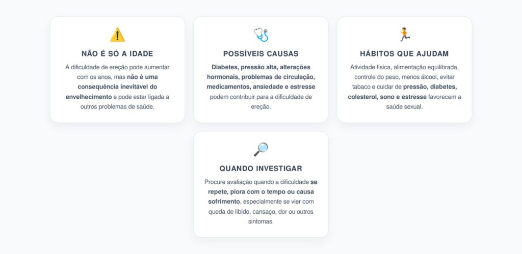 Ereção Mais Difícil com a Idade? Sinais de que Vale Investigar Outras Causas