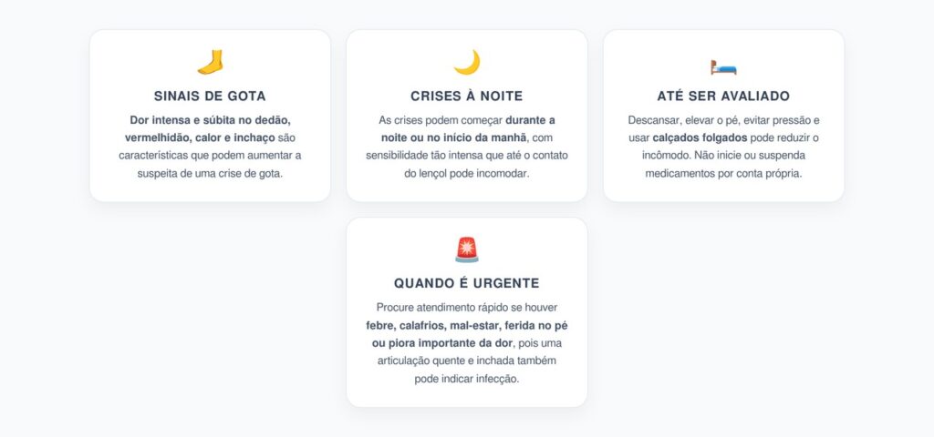 Dedão Vermelho, Quente e Muito Dolorido à Noite: Quando Pode Ser Gota