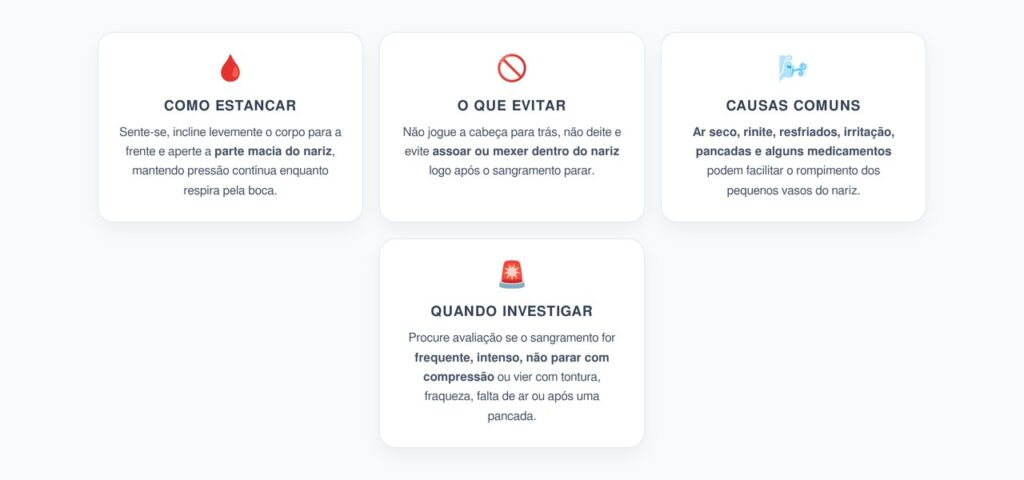 Nariz Sangrando com Frequência: Como Estancar Corretamente e Quando Investigar
