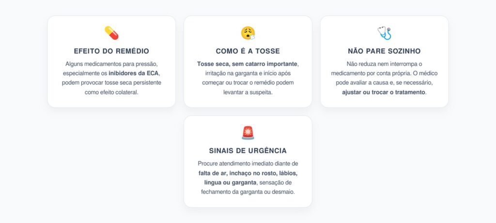 Tosse Seca Após Remédio de Pressão: Quando Pode Ser Efeito do Tratamento