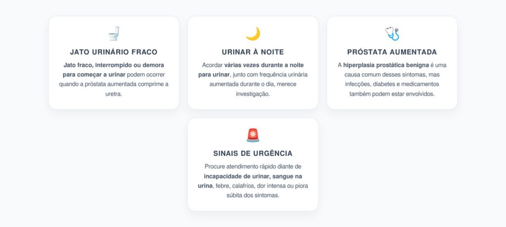 Jato Urinário Fraco e Vontade de Urinar à Noite: Sinais de Próstata Aumentada
