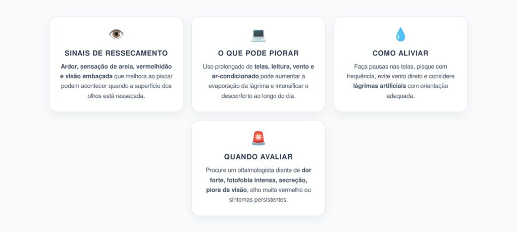 Olhos Ardendo e Sensação de Areia: Sinais de Olho Seco