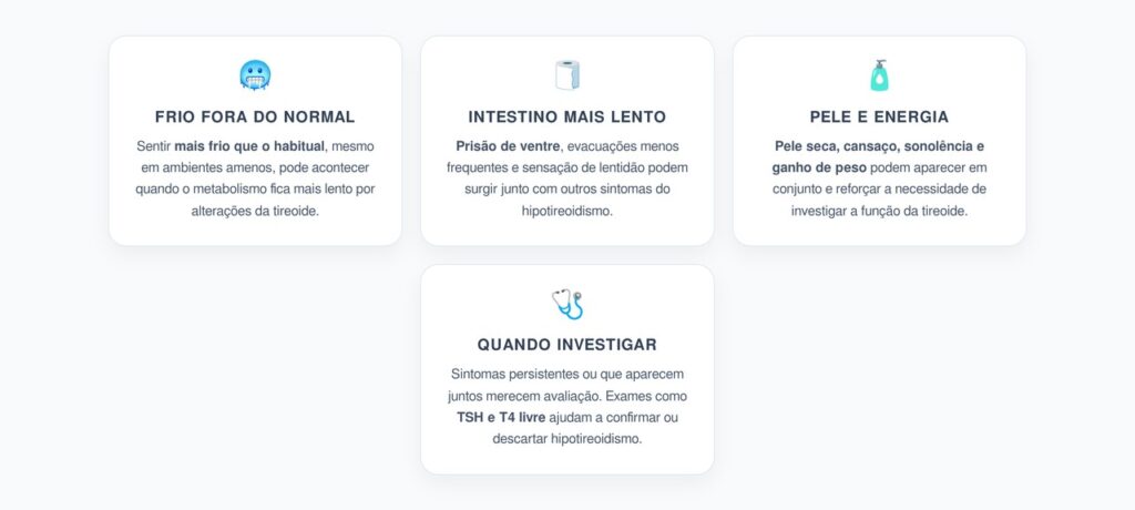 Frio, Intestino Preso e Pele Seca: Sinais que Podem Indicar Hipotireoidismo
