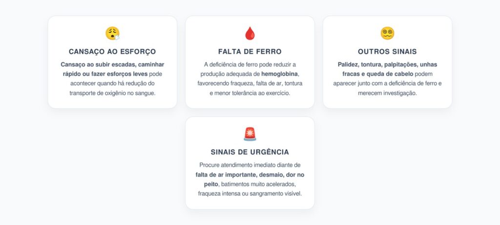 Cansaço, Palidez e Tontura: Sinais que Podem Indicar Falta de Ferro