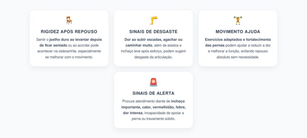 Joelho Rígido ao Levantar: Sinais que Podem Indicar Artrose